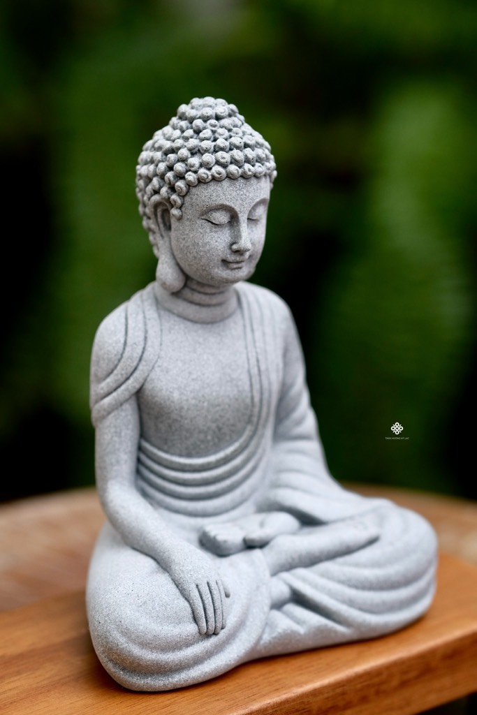 Tượng Phật thiền đá sa thạch 14cm