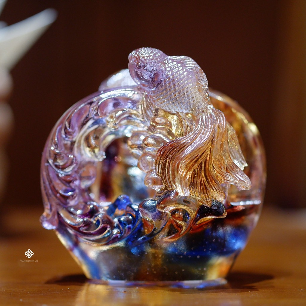 Đế đựng danh thiếp song ngư hỷ lạc