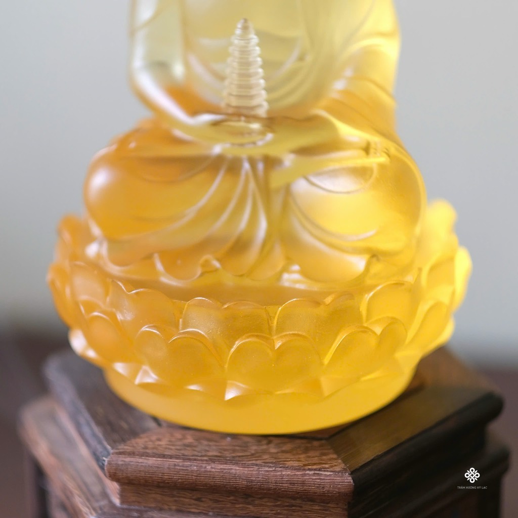 Tượng Phật Dược Sư Lưu Ly vàng 18cm