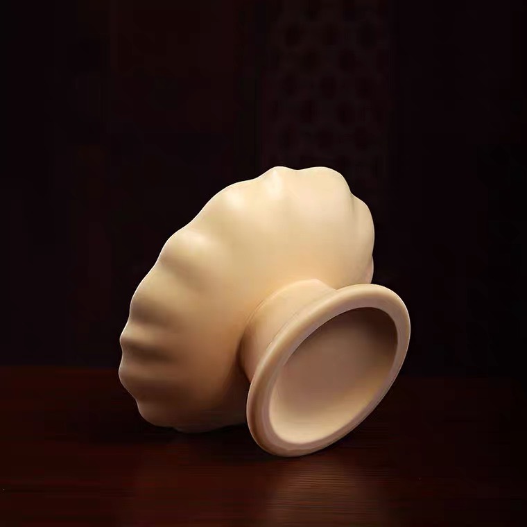 Đĩa bồng hoa sen sứ vàng 22cm