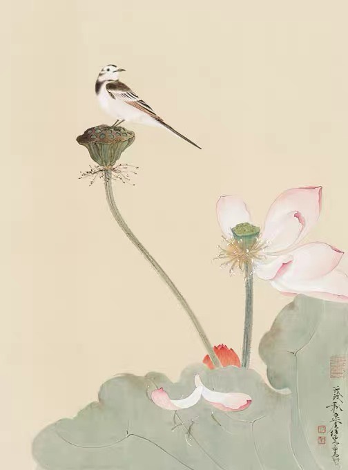 Tranh in giấy lụa Hạ An 38x51cm