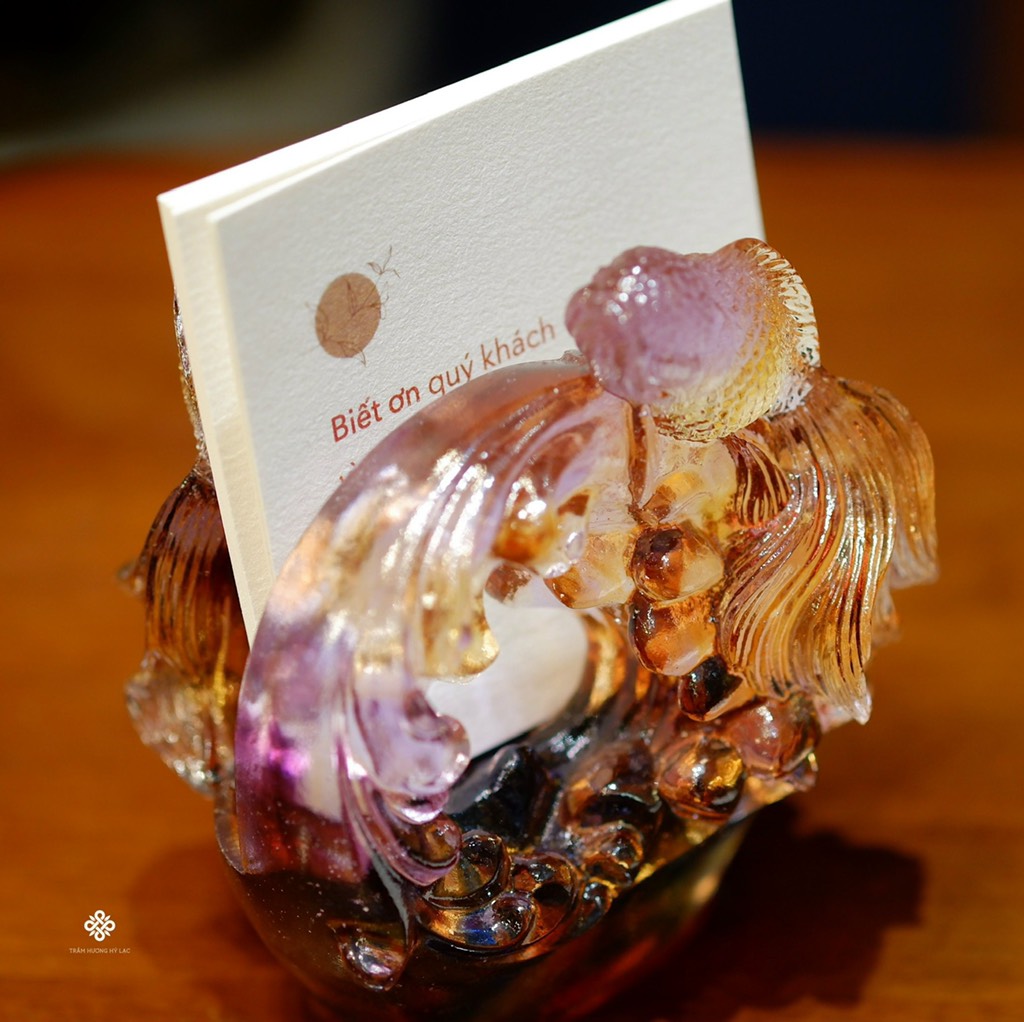 Đế đựng danh thiếp song ngư hỷ lạc