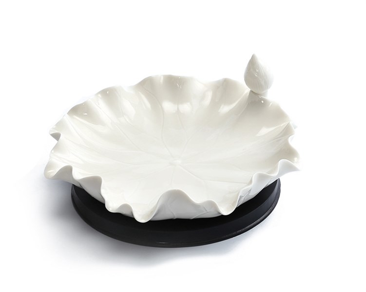 Đĩa lá sen sứ trắng 15cm