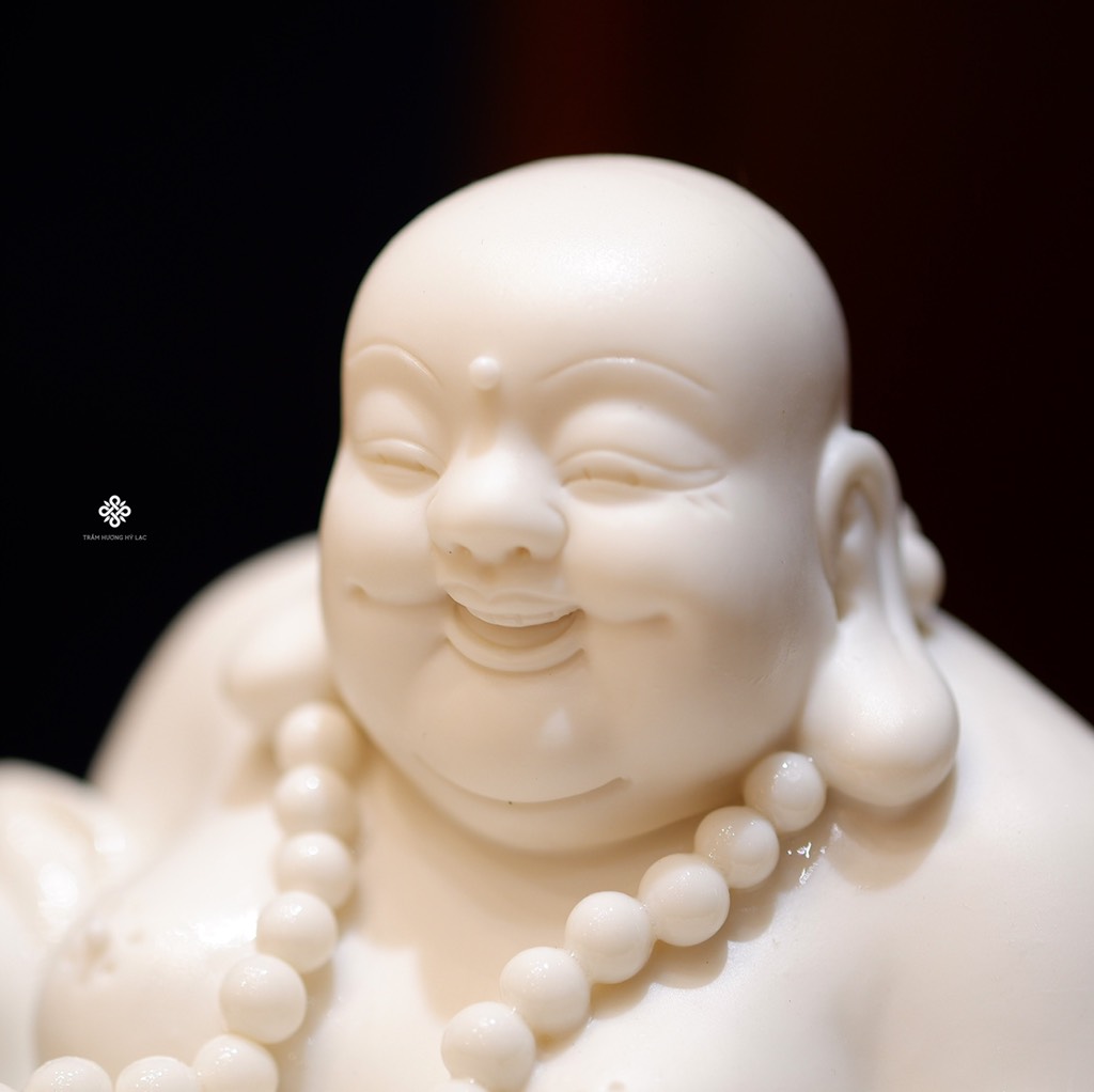 Tượng Phật Di Lặc phú quý sứ trắng
