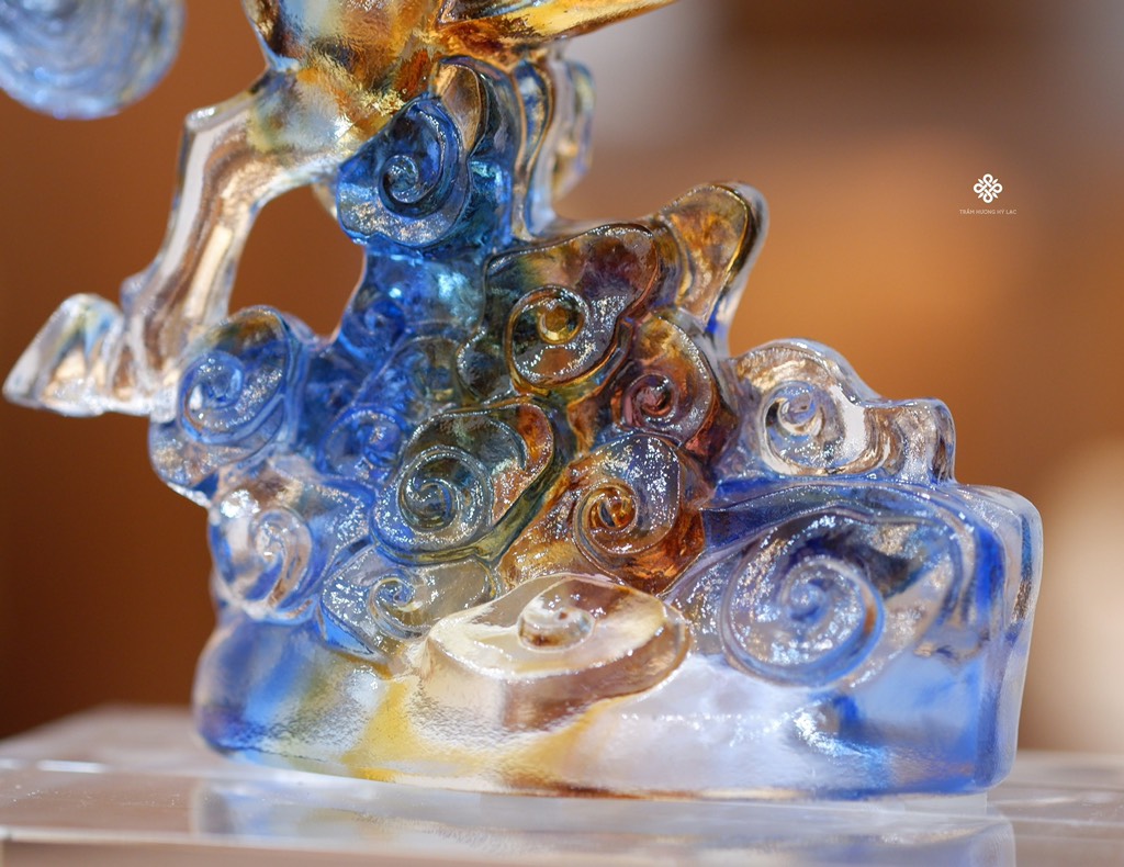 Tượng thiên mã lưu ly ngũ sắc 21cm