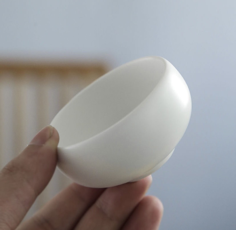 Chén nước trơn sứ trắng 1