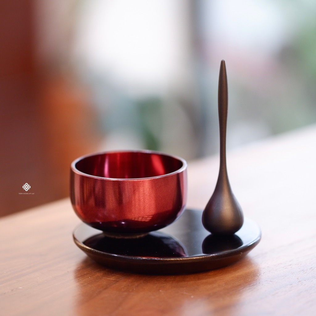 Chuông đồng Zuiryu Nhật Bản màu đỏ 5.6cm