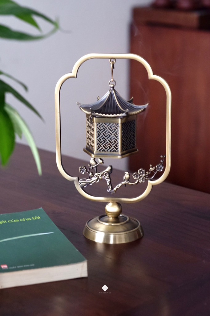 Lư treo hợp kim hỷ tước đăng mai vàng sáng
