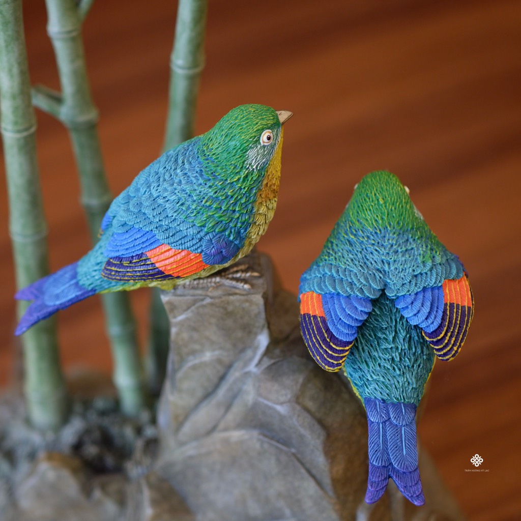 Tượng đồng uyên ương thanh trúc