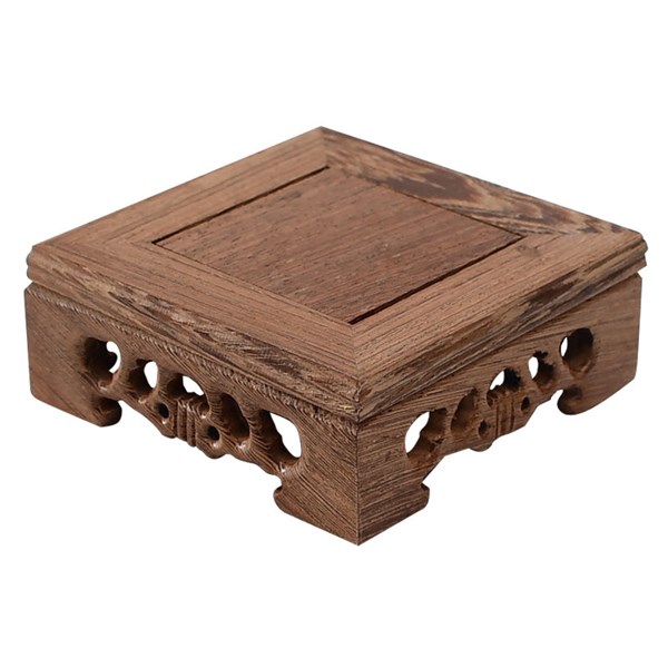 Đế gỗ vuông hoa văn 12cm