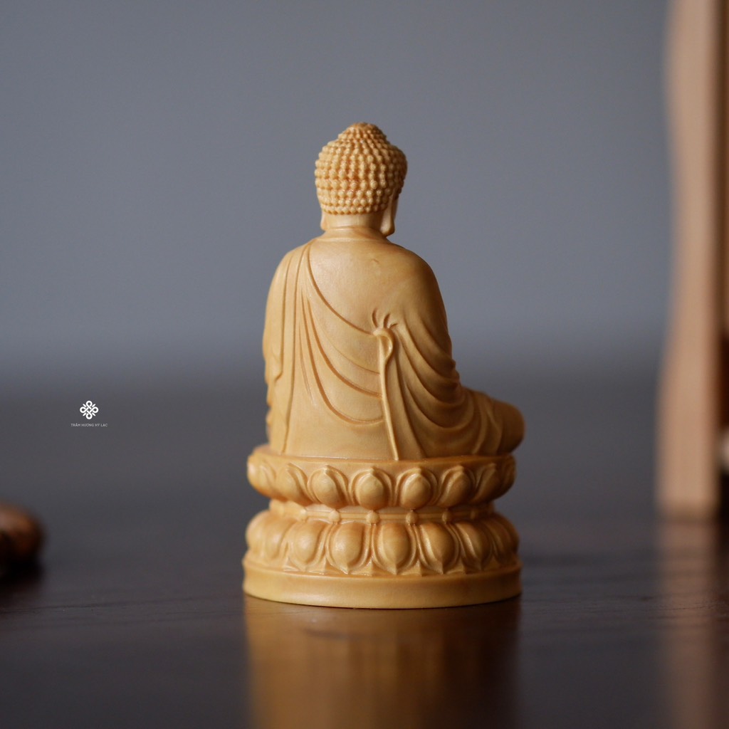 Ban thờ Đức Phật Dược Sư gỗ hoàng dương lá nhỏ