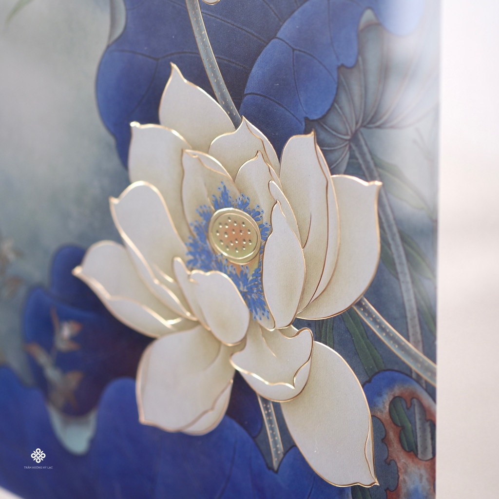 Tranh đồng khắc tay Liên hoa mộng