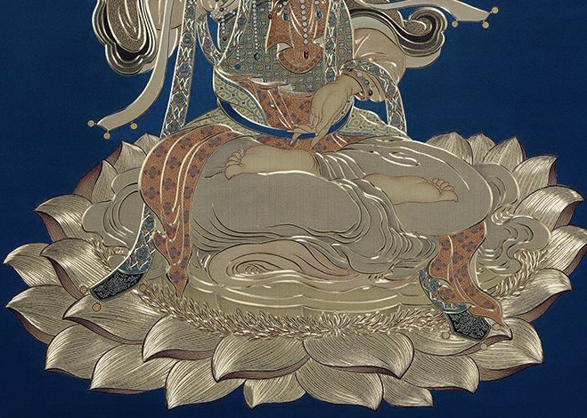 Tranh đồng khắc tay "Văn Thù Bồ tát toạ liên" - Ding Guanpeng hoạ sỹ thời nhà Thanh