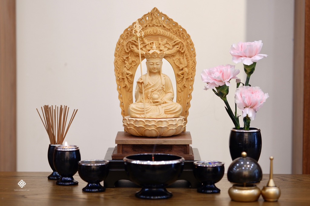 Bộ ban thờ đồng xanh ánh tím Nhật Bản