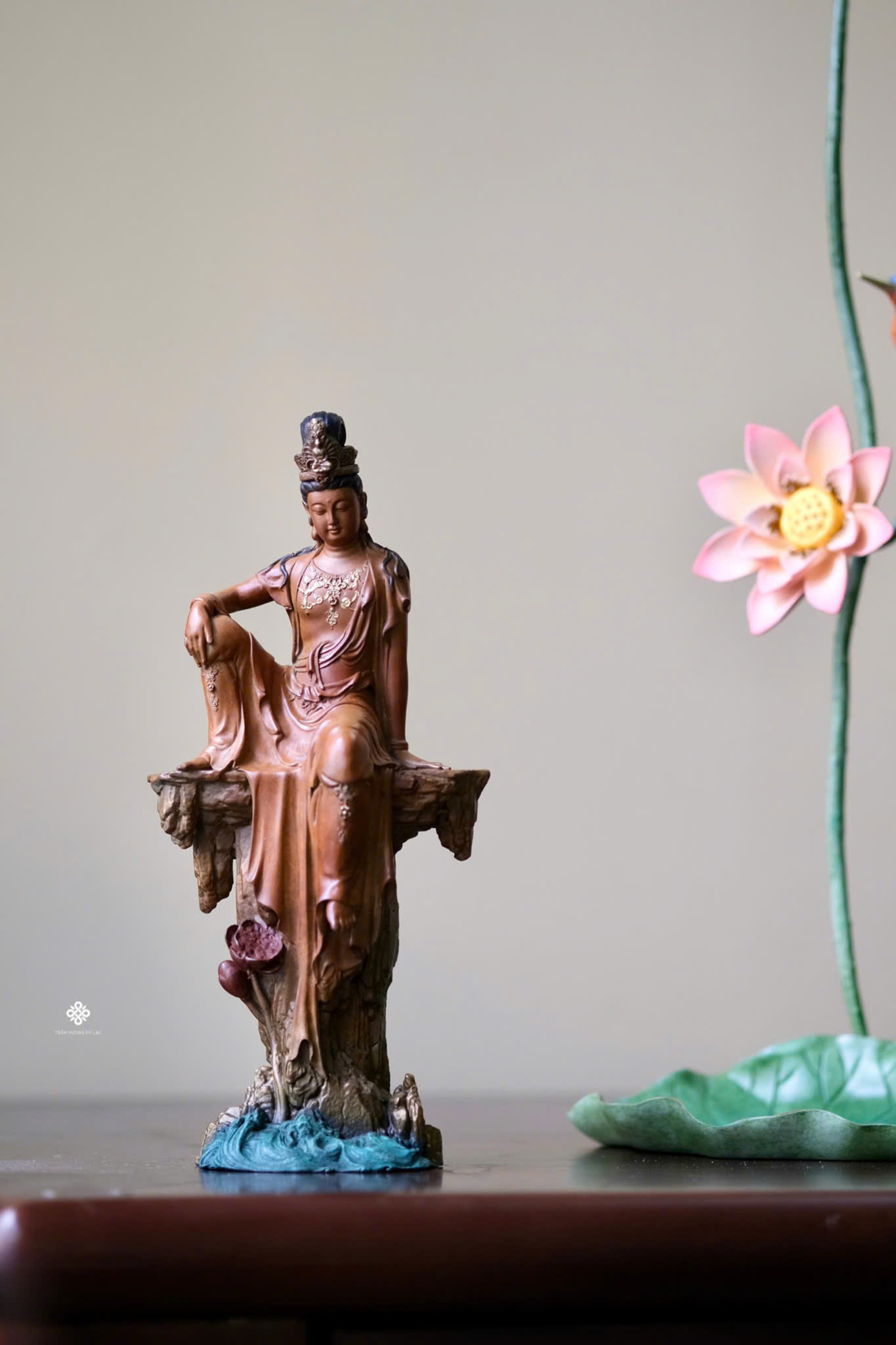 Tượng đồng Quán Tự Tại Bồ tát 22.6cm