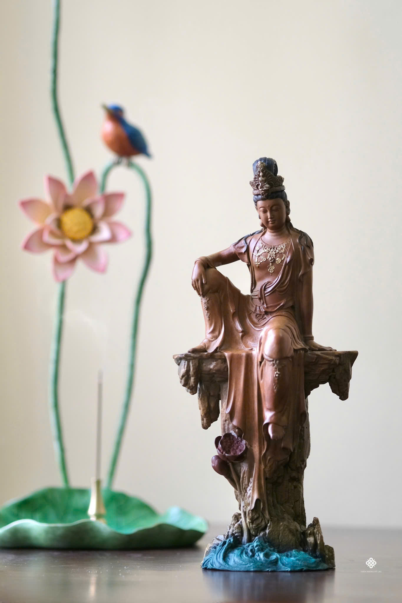 Tượng đồng Quán Tự Tại Bồ tát 22.6cm