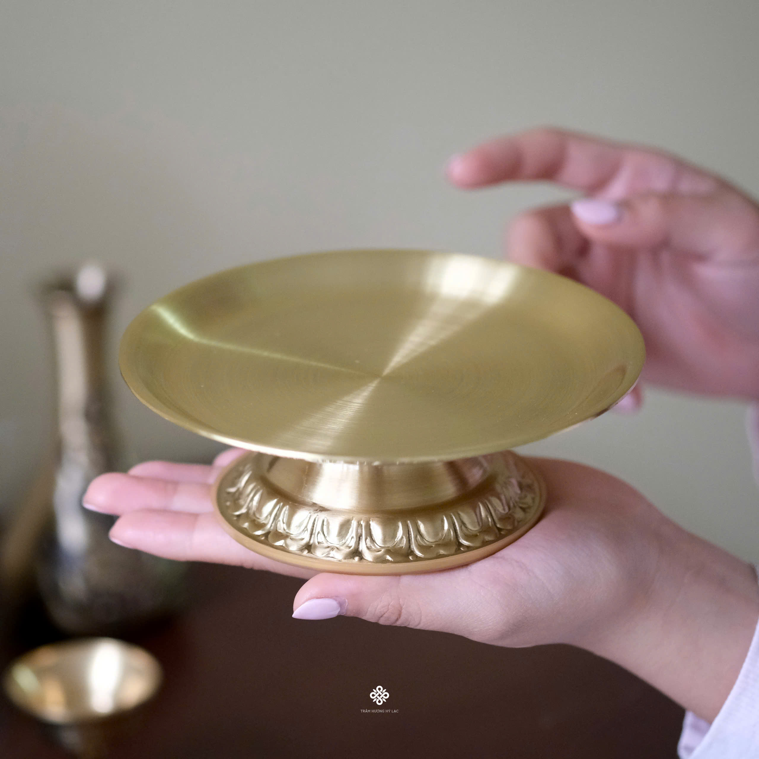 Đĩa bồng đồng vàng 15cm