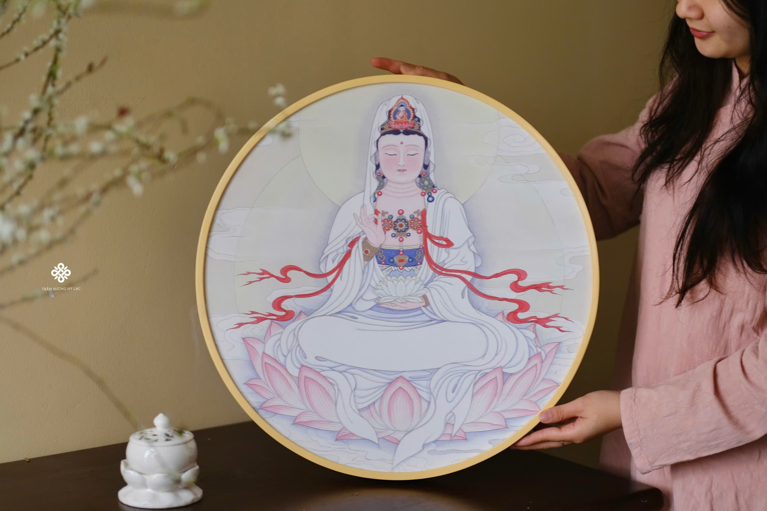 Tranh Quan Âm Bồ tát 50cm