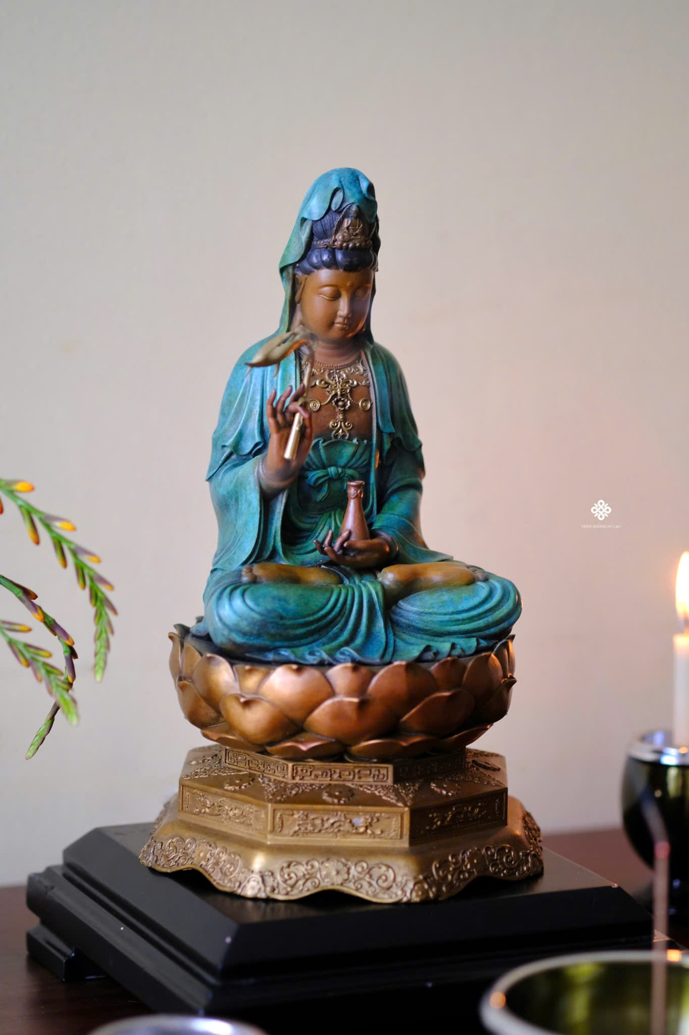 Tượng đồng Quan Âm Bồ tát 23.8cm