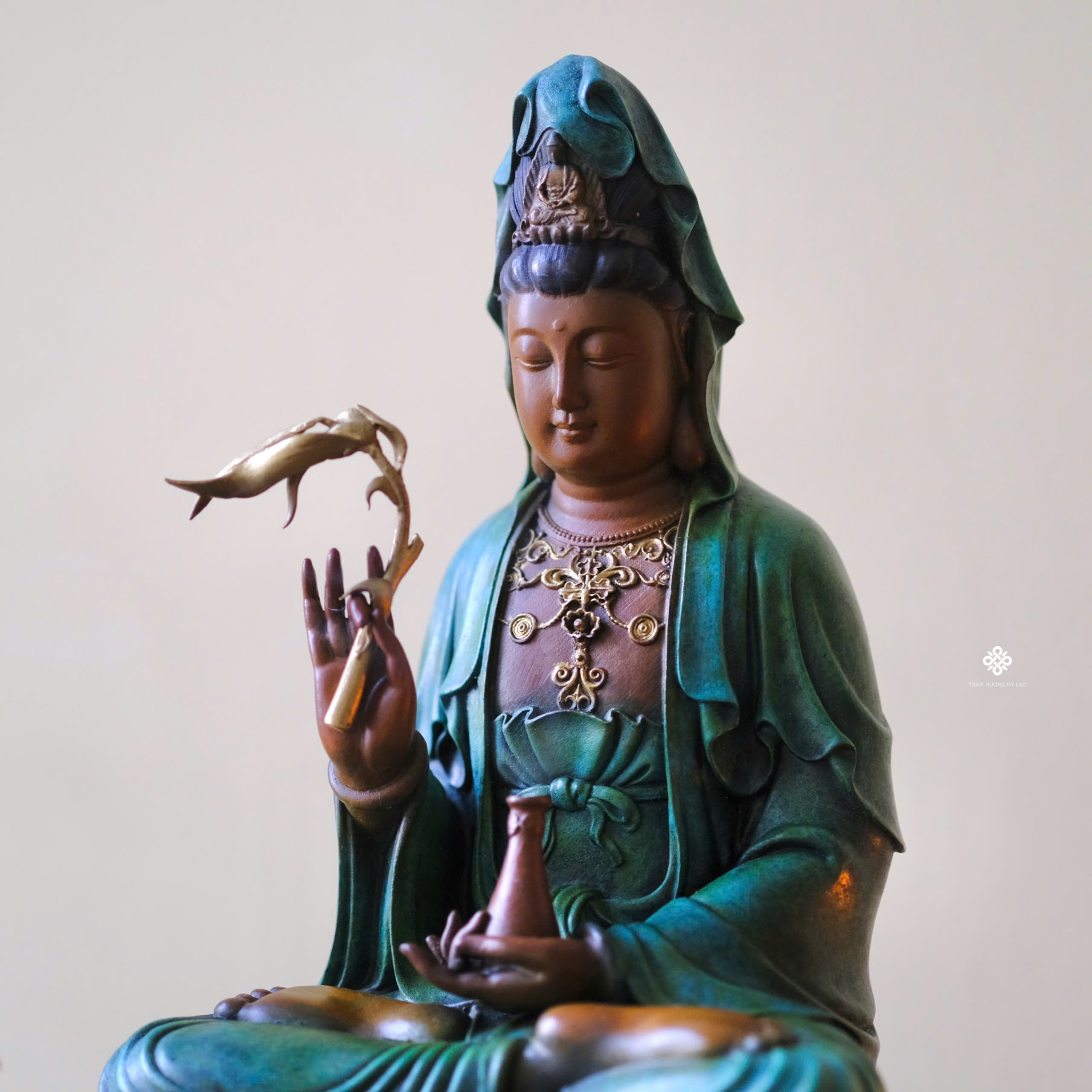 Tượng đồng Quan Âm Bồ tát 23.8cm