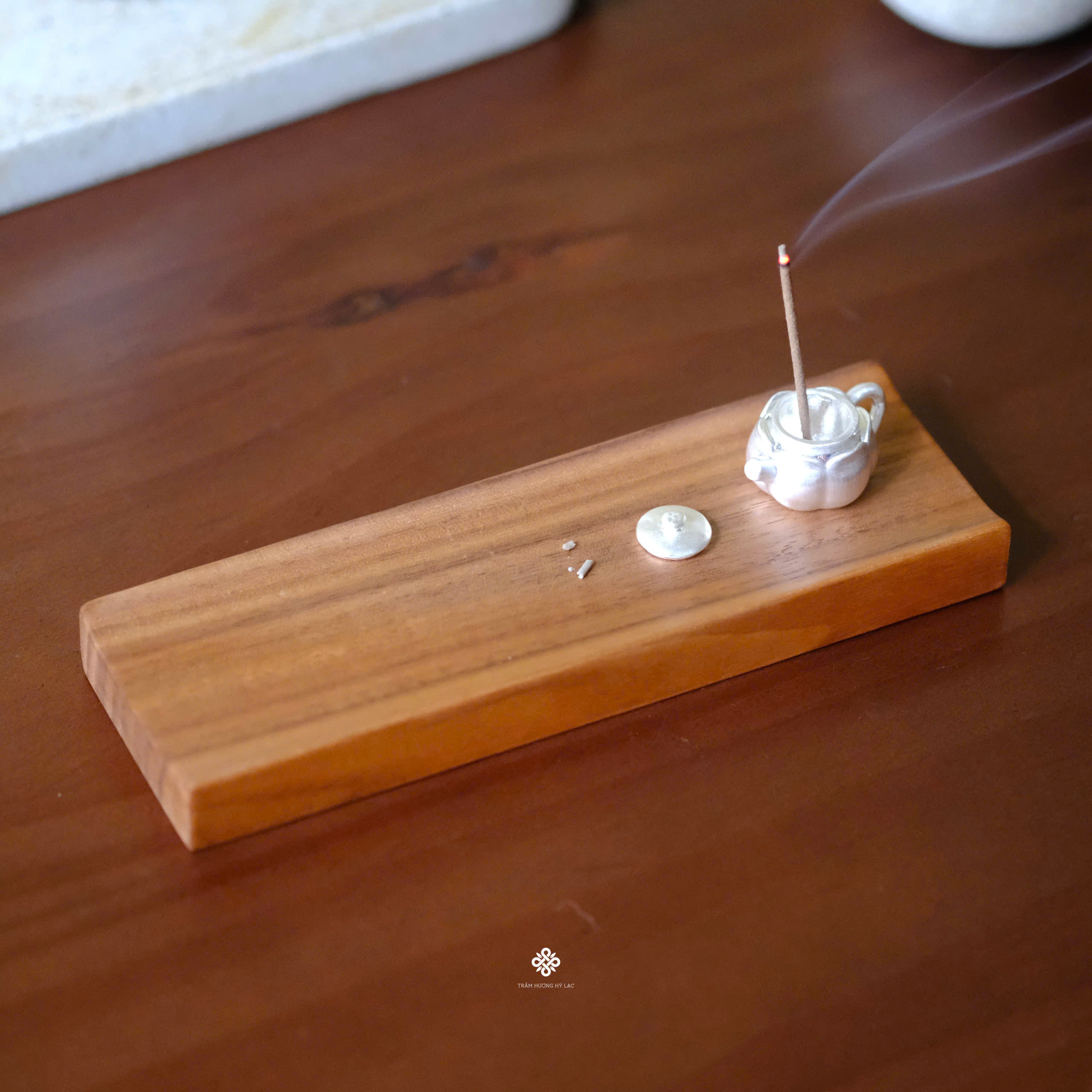 Khay gỗ xông trầm trà hương