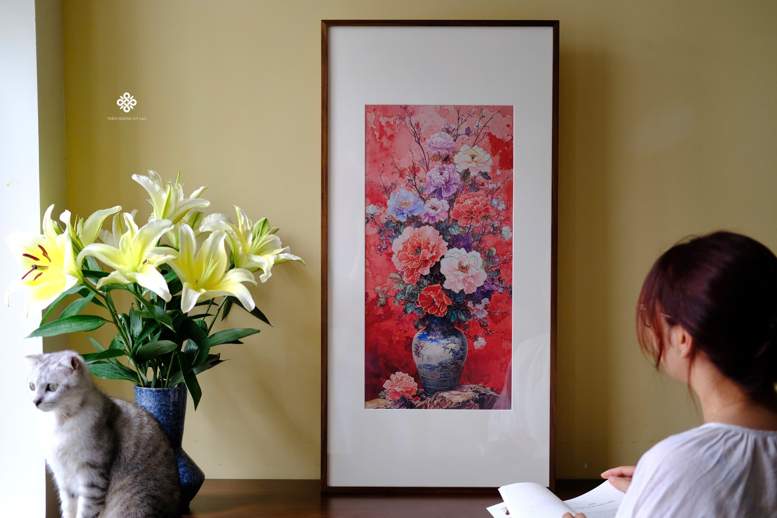 Tranh đồng Mẫu đơn phú quý