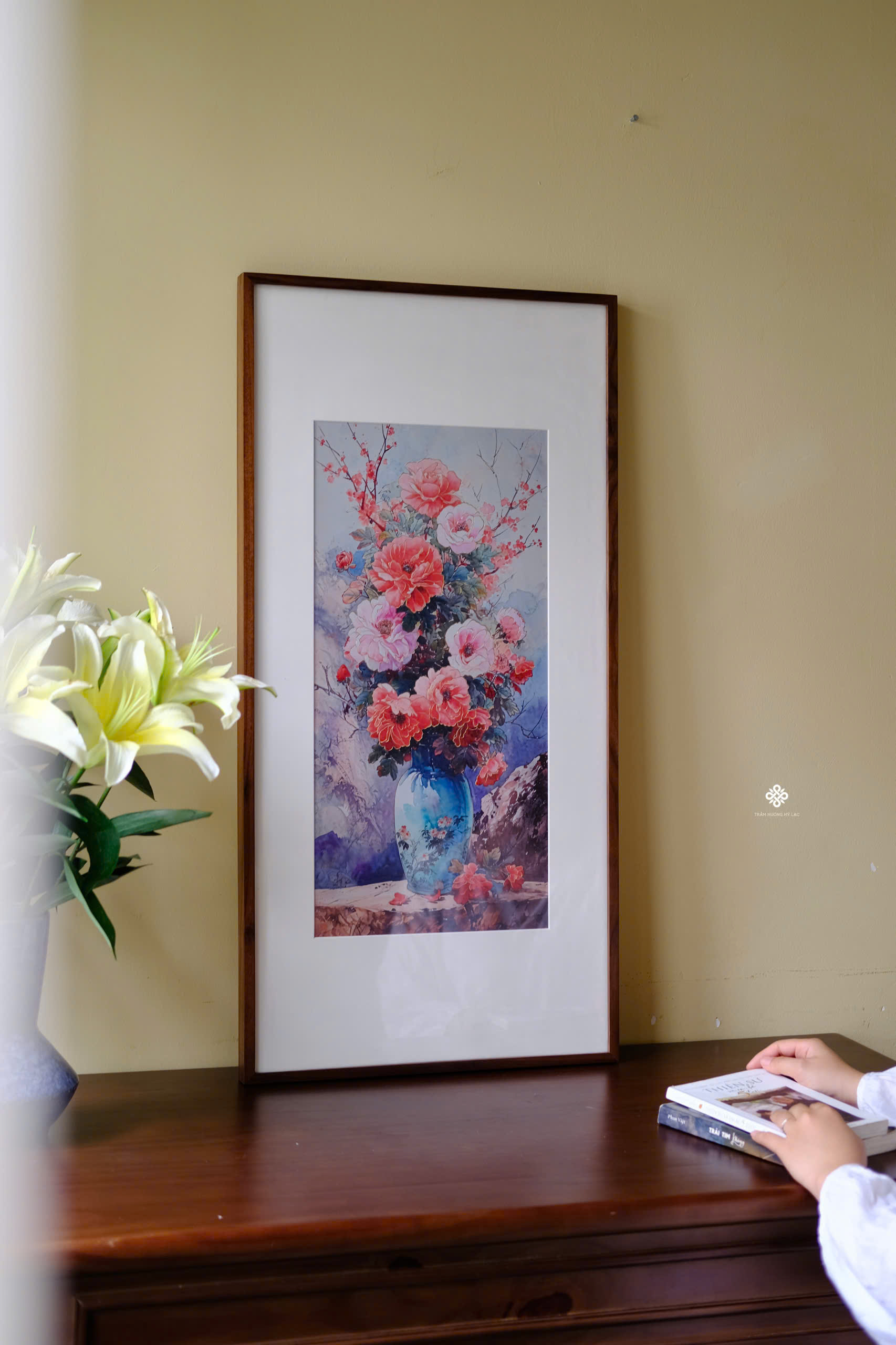 Tranh đồng Mẫu đơn yên hòa