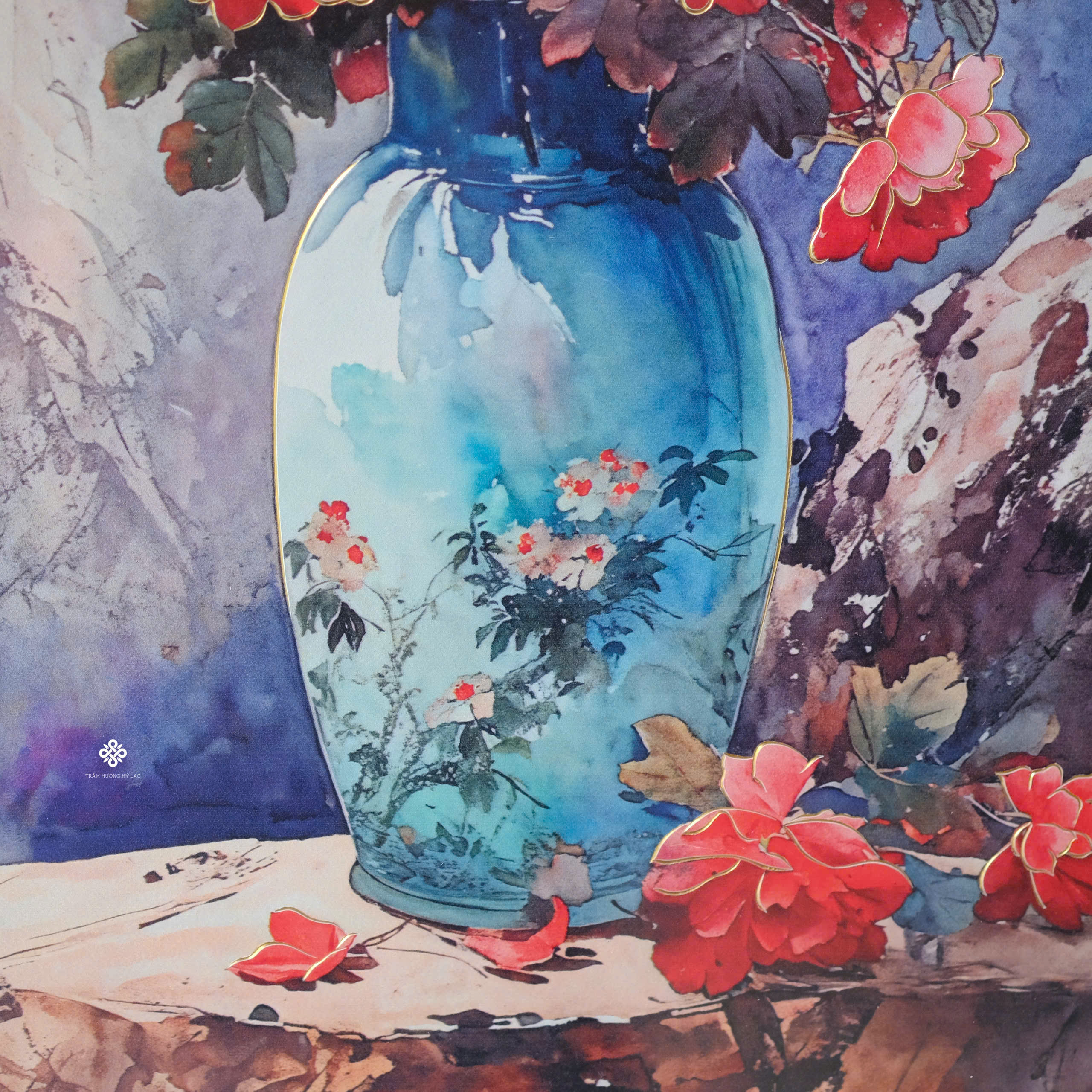 Tranh đồng Mẫu đơn yên hòa