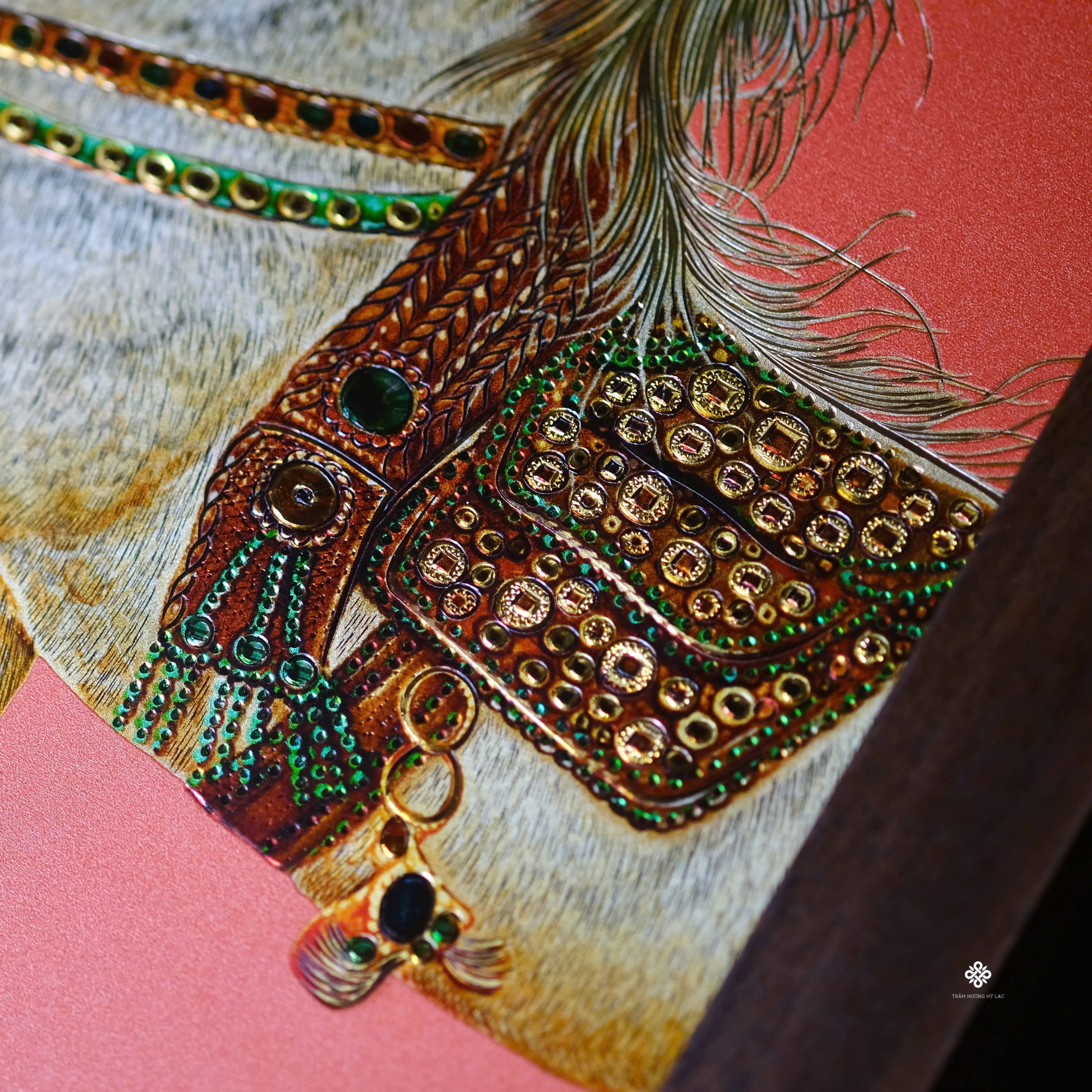 Tranh đồng khắc tay Ngự mã nghinh xuân