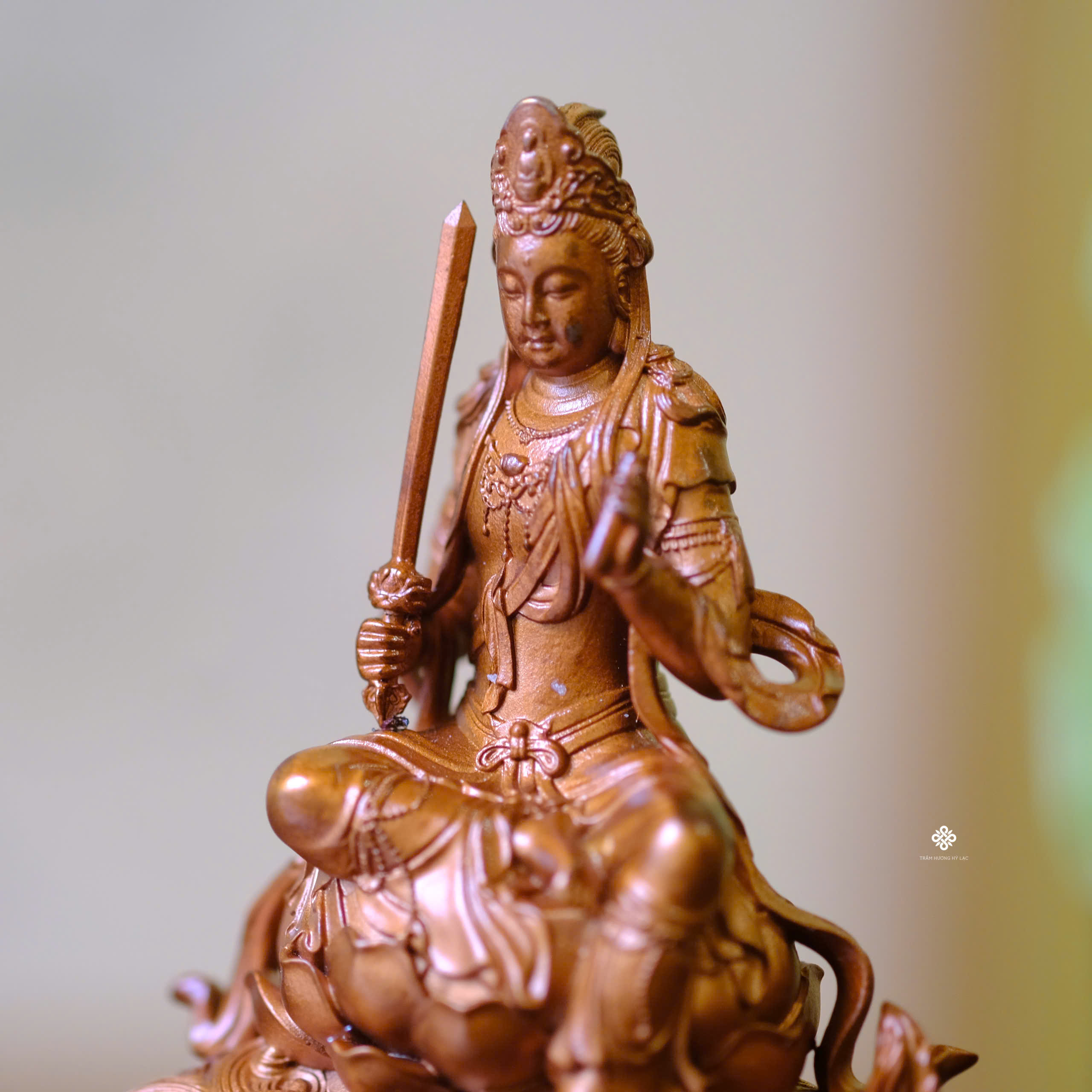 Tượng đồng Văn Thù Bồ Tát 9cm