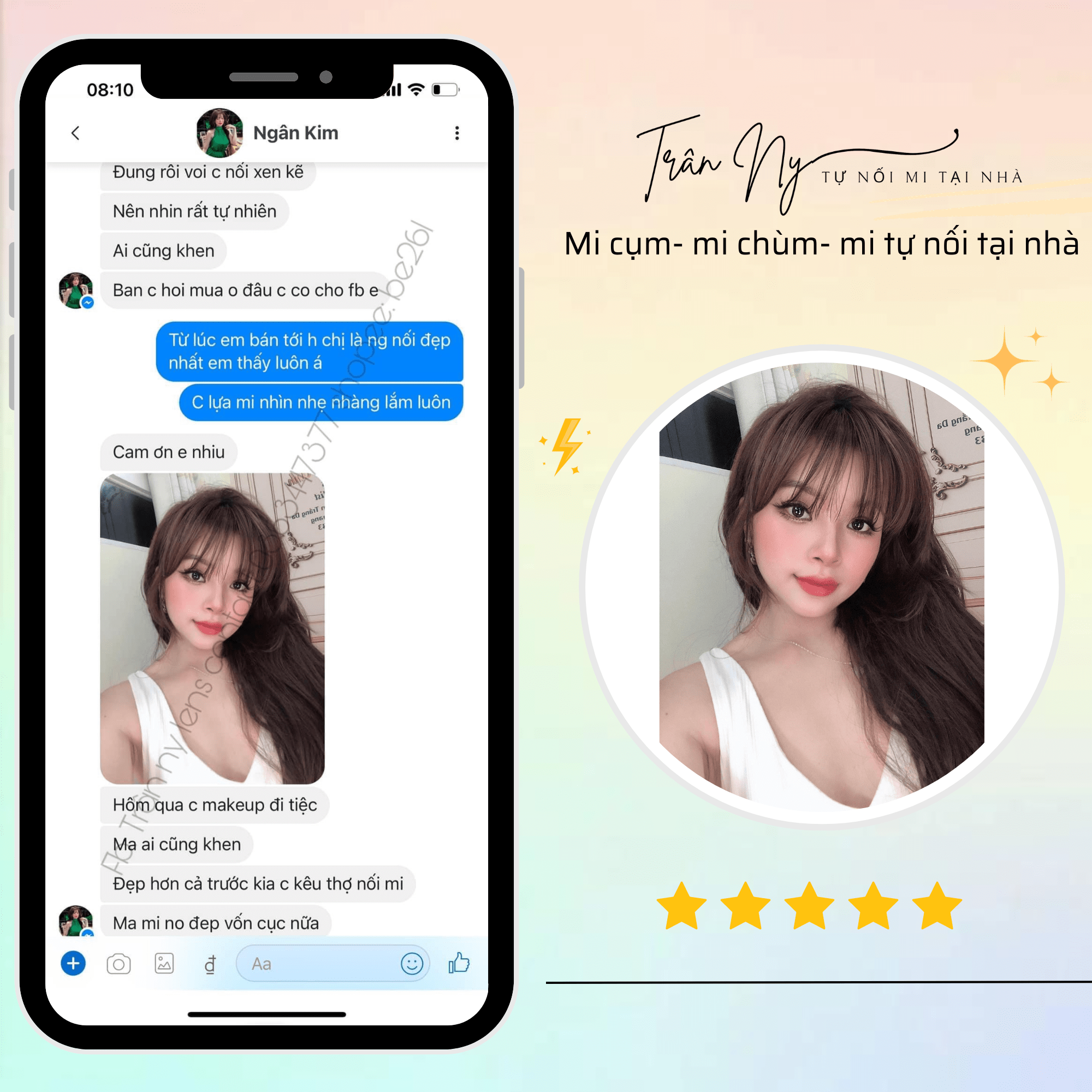 Khách tự nối mi tại nhà