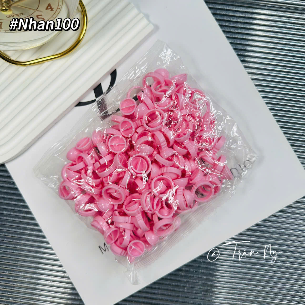 Nhẫn đựng keo 100 chiếc 2 ngăn