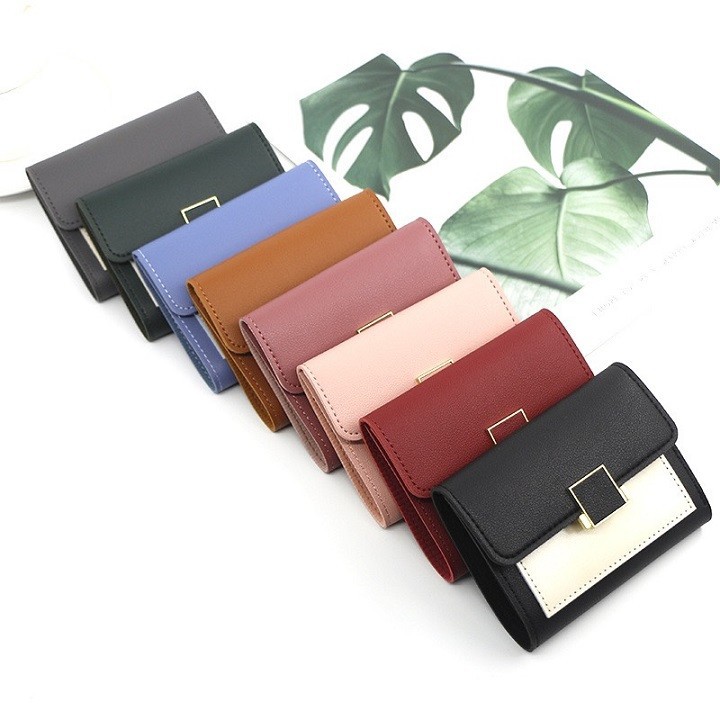 Ví nữ mini da mềm khóa vuông thời trang