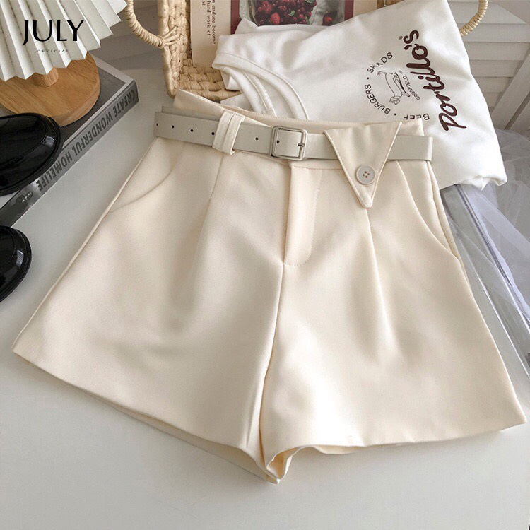 Quần short nữ kèm dây đai thanh lịch