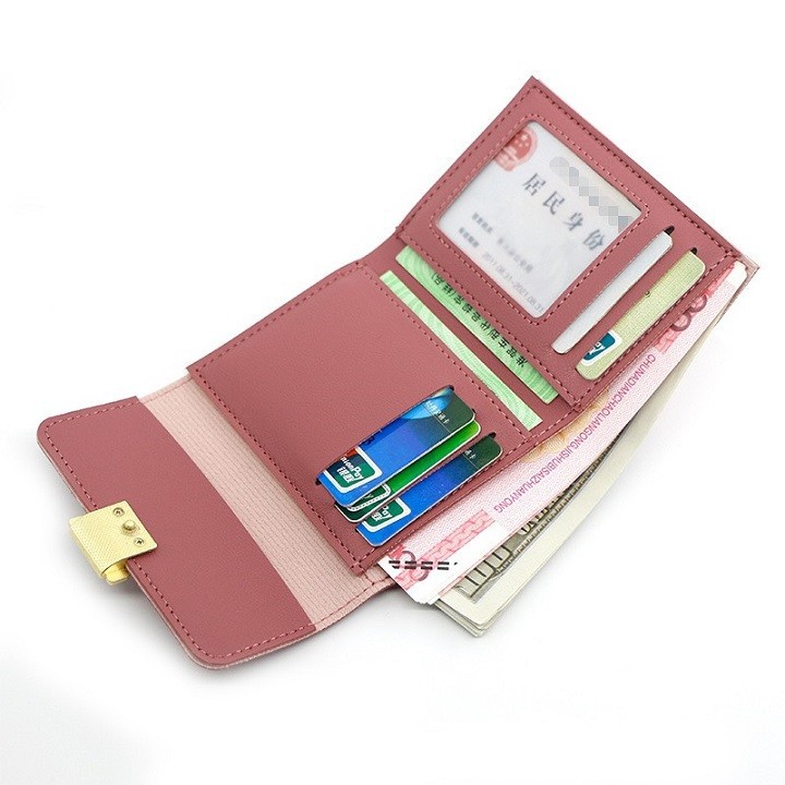Ví nữ mini da mềm khóa vuông thời trang