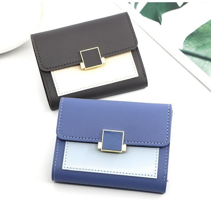 Ví nữ mini da mềm khóa vuông thời trang