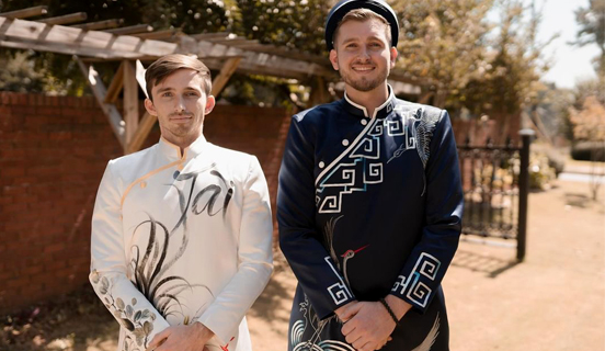 Mẫu áo dài nam cách tân được nhiều chú rể lựa chọn