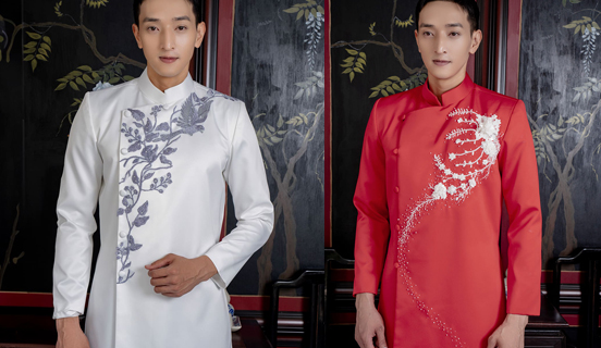 10 Mẫu Áo dài chú rể cách tân sang trọng nhất 2024