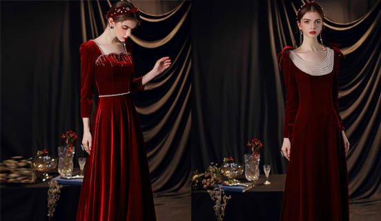 10 mẫu đầm dạ hội nhung cổ điển sang trọng