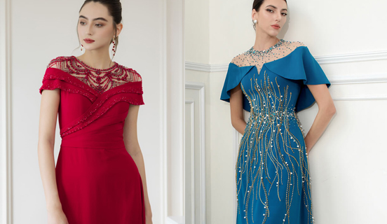 5 Mẫu đầm dạ hội trung niên che khuyết điểm sang trọng 2025