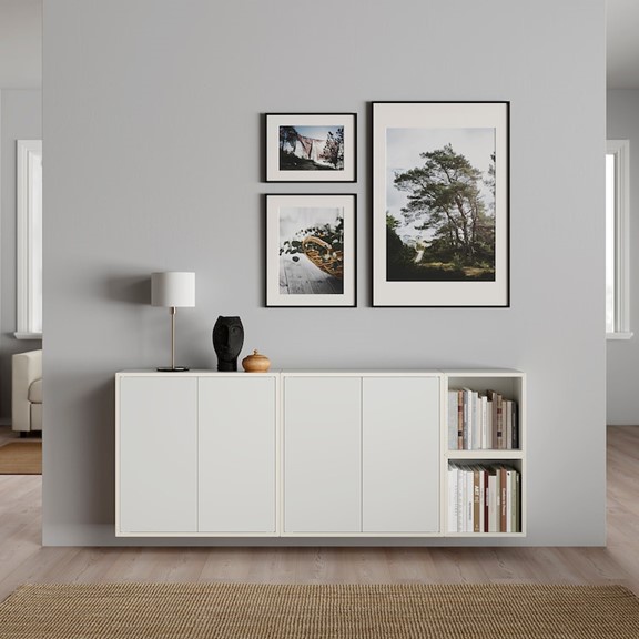 NIKOS, Kệ lưu trữ treo tường 3 gian STO_056, 175x25x70cm