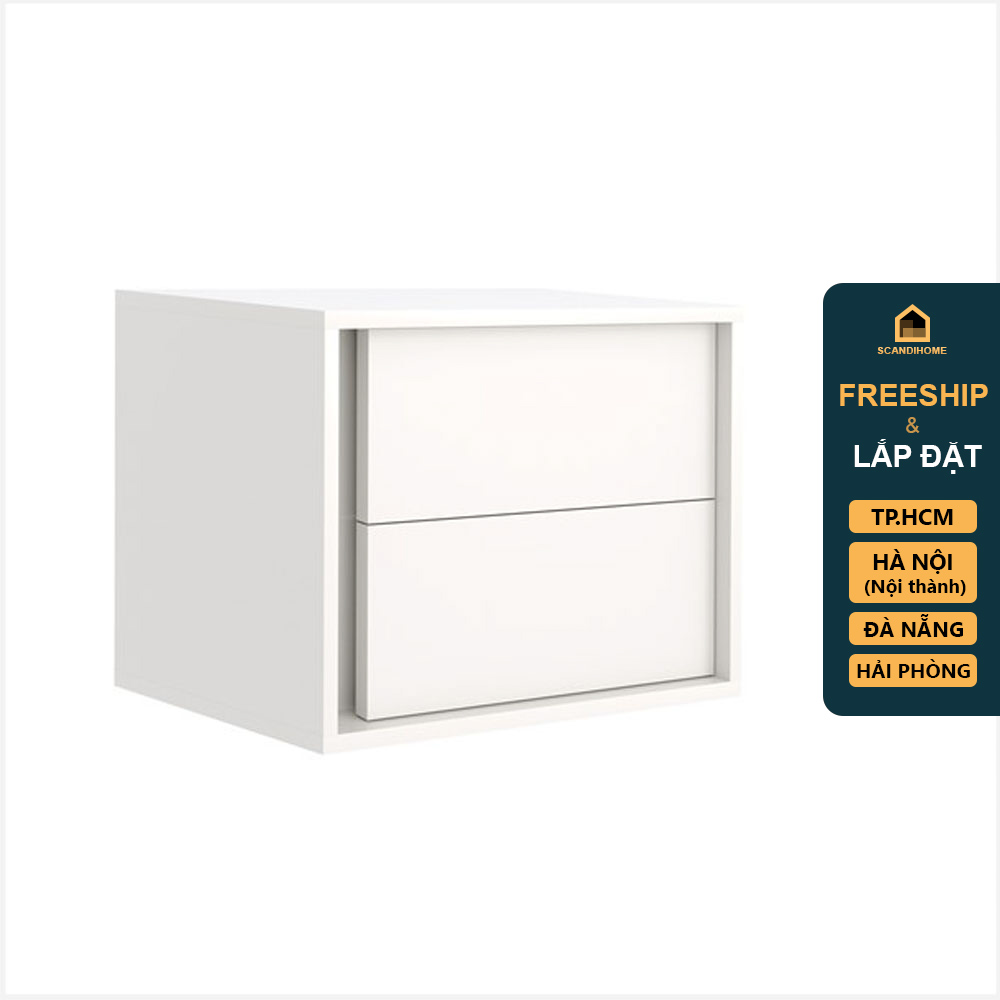 BIBAO, Táp đầu giường 2 ngăn mở hông DRA_028, 56x58x41cm