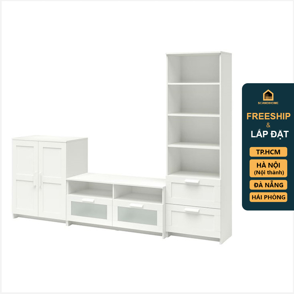 KALUA, COMBO Kệ TV kết hợp kệ tủ trưng bày STO_048, 258x41x190cm