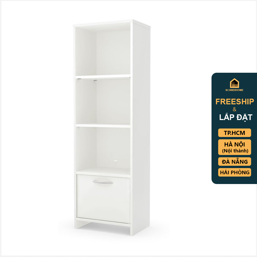 STEP ONE, Kệ trưng bày 4 tầng kèm hộc tủ kéo SHE_078, 50x35x140cm