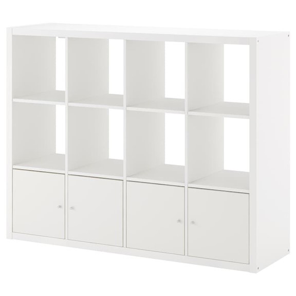 FELIX, Kệ sách 4x3 kèm 4 ô cửa SHE_015, 144x38x109cm