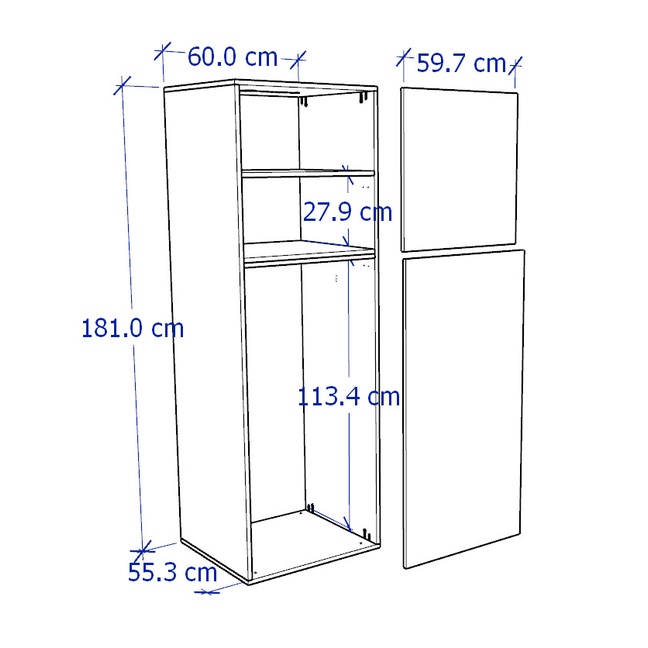 GALLOTTI, Tủ quần áo treo 3 tầng WAR_024, 60x57x181cm