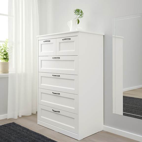 SENGE, Tủ lưu trữ đồ dùng tân cổ điển 5 tầng 6 ngăn DRA_097, 82x50x126cm