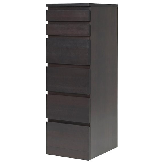 MOLTENI, Tủ lưu trữ đồ dùng 6 ngăn kéo kèm gương DRA_022, 40x48x126cm