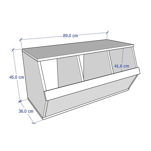 MELIA, Tủ 3 ngăn đồ chơi cho trẻ STO_089, 94x48x45cm