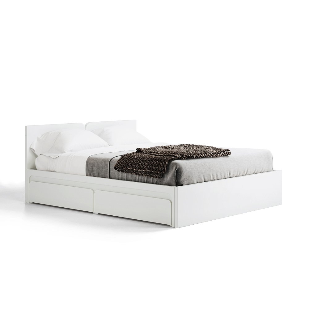 EMMA, Giường ngủ 2 hộc tủ kéo BED_121, 207x80cm